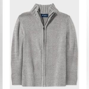 Boys size 4 zip up grey cardigan sweater